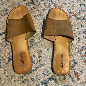 Tan sandals, lightly worn